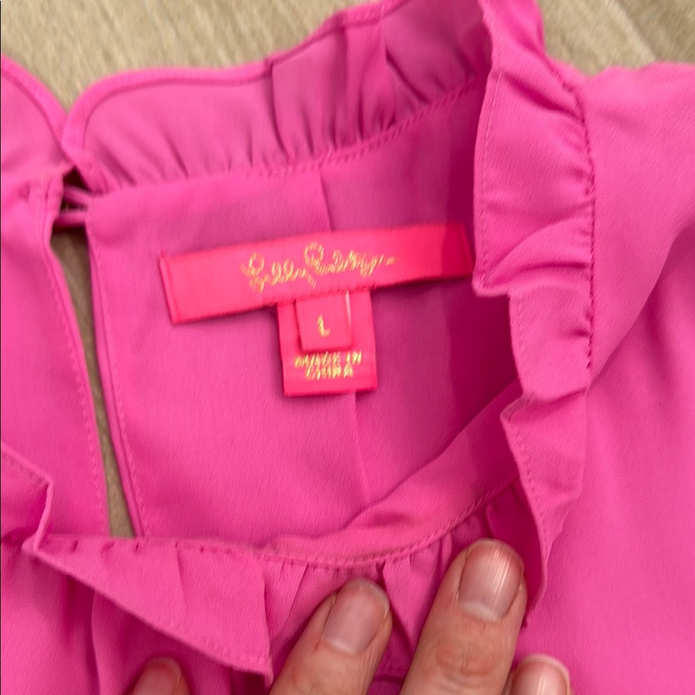 Pink Sleeveless Ruffle Top - Picture 2 of 4